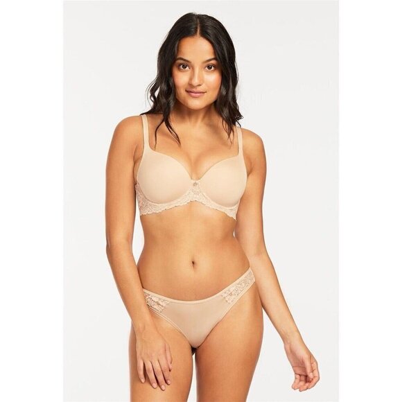 Montelle 40E Bra Tan Nude Pure Plus Full Cup Contour T-shirt Underwire 9320 - Picture 5 of 6